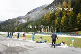 23.10.2022, Antholz, Italy (ITA):  Bionaz Didier (ITA), Giacomel Tommaso (ITA), Christille Cedric (ITA), (l-r)  - Biathlon training, Antholz (AUT). www.nordicfocus.com. © Vanzetta/NordicFocus. Every downloaded picture is fee-liable.