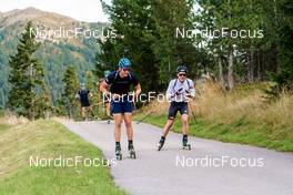 14.09.2022, Lavaze, Italy (ITA): Martin Ponsiluoma (SWE), Lukas Hofer (ITA), (l-r)  - Biathlon summer training, Lavaze (ITA). www.nordicfocus.com. © Barbieri/NordicFocus. Every downloaded picture is fee-liable.