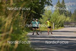 11.08.2022, Hochfilzen, Austria (AUT): Justus Strelow (GER), Philipp Horn (GER), David Zobel (GER) - Biathlon summer training, Hochfilzen (AUT). www.nordicfocus.com. © Reichert/NordicFocus. Every downloaded picture is fee-liable.