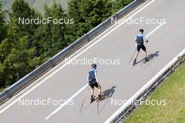 20.06.2022, Andermatt, Switzerland (SUI): Laurin Fravi (SUI), Sandro Bovisi (SUI), (l-r) - Biathlon summer training, Andermatt (SUI). www.nordicfocus.com. © Manzoni/NordicFocus. Every downloaded picture is fee-liable.