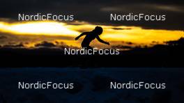 27.10.2022, Idre, Sweden (SWE):  Feature: Athlete in the sunset - Biathlon training, Idre (SWE). www.nordicfocus.com. © Per Danielsson/NordicFocus. Every downloaded picture is fee-liable.