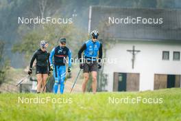 24.10.2022, Antholz, Italy (ITA):  Wierer Dorothea (ITA), Braunhofer Patrick (ITA), Fauner Daniele (ITA), (l-r)  - Biathlon training, Antholz (ITA). www.nordicfocus.com. © Vanzetta/NordicFocus. Every downloaded picture is fee-liable.