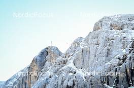 18.10.2022, Ramsau am Dachstein, Austria (AUT):  feature: mountain view, helicopter - Biathlon training, Ramsau am Dachstein (AUT). www.nordicfocus.com. © Reichert/NordicFocus. Every downloaded picture is fee-liable.