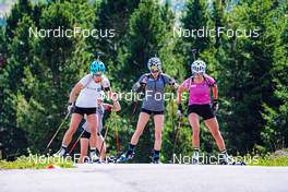 31.07.2022, Lavaze, Italy (ITA): Katharina Komatz (AUT), Anna Juppe (AUT), Julia Schwaiger (AUT), (l-r)  - Biathlon summer training, Lavaze (ITA). www.nordicfocus.com. © Barbieri/NordicFocus. Every downloaded picture is fee-liable.