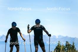 13.09.2022, Lavaze, Italy (ITA): Jesper Nelin (SWE), Sebastian Samuelsson (SWE), (l-r)  - Biathlon summer training, Lavaze (ITA). www.nordicfocus.com. © Vanzetta/NordicFocus. Every downloaded picture is fee-liable.