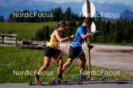 11.06.2022, Lavaze, Italy (ITA): Wierer Dorothea (ITA), Braunhofer Patrick (ITA), (l-r)  - Biathlon summer training, Lavaze (ITA). www.nordicfocus.com. © Barbieri/NordicFocus. Every downloaded picture is fee-liable.