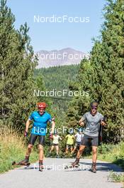 03.08.2022, Font-Romeu, France (FRA): Jacques Jefferies (FRA), Undefined athlete competes, (l-r) - Biathlon summer training, Font-Romeu (FRA). www.nordicfocus.com. © Authamayou/NordicFocus. Every downloaded picture is fee-liable.