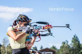 27.07.2022, Font-Romeu, France (FRA): Camille Bened (FRA) - Biathlon summer training, Font-Romeu (FRA). www.nordicfocus.com. © Authamayou/NordicFocus. Every downloaded picture is fee-liable.