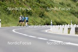 20.06.2022, Andermatt, Switzerland (SUI): Niklas Hartweg (SUI), Laurin Fravi (SUI), Gion Stalder (SUI), (l-r) - Biathlon summer training, Andermatt (SUI). www.nordicfocus.com. © Manzoni/NordicFocus. Every downloaded picture is fee-liable.