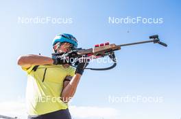27.07.2022, Font-Romeu, France (FRA): Paul Fontaine (FRA) - Biathlon summer training, Font-Romeu (FRA). www.nordicfocus.com. © Authamayou/NordicFocus. Every downloaded picture is fee-liable.