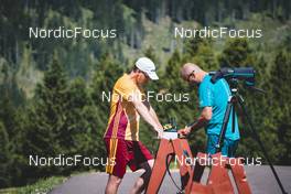 03.07.2022, Lavaze, Italy (ITA): Kos Tomas, Hudak Jakub, (l-r)  - Biathlon summer training, Lavaze (ITA). www.nordicfocus.com. © Vanzetta/NordicFocus. Every downloaded picture is fee-liable.