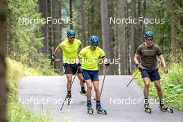 01.09.2022, Antholz, Italy (ITA): Peppe Femling (SWE), Oskar Brandt (SWE), Martin Ponsiluoma (SWE), (l-r)  - Biathlon summer training, Antholz (ITA). www.nordicfocus.com. © Barbieri/NordicFocus. Every downloaded picture is fee-liable.