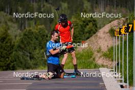 11.06.2022, Lavaze, Italy (ITA): Braunhofer Patrick (ITA), Zingerle David (ITA), (l-r)  - Biathlon summer training, Lavaze (ITA). www.nordicfocus.com. © Barbieri/NordicFocus. Every downloaded picture is fee-liable.