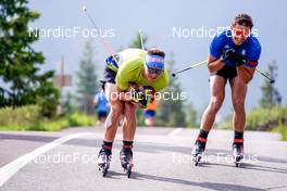 15.06.2022, Lavaze, Italy (ITA): Bionaz Didier (ITA), Christille Cedric (ITA), (l-r)  - Biathlon summer training, Lavaze (ITA). www.nordicfocus.com. © Barbieri/NordicFocus. Every downloaded picture is fee-liable.