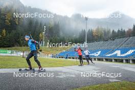 23.10.2022, Antholz, Italy (ITA):  Giacomel Tommaso (ITA), Wierer Dorothea (ITA), Christille Cedric (ITA), (l-r)  - Biathlon training, Antholz (AUT). www.nordicfocus.com. © Vanzetta/NordicFocus. Every downloaded picture is fee-liable.