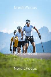 30.08.2022, Lavaze, Italy (ITA): Filip Fjeld Andersen (NOR), Tarjei Boe (NOR), Sturla Holm Laegreid (NOR), (l-r)  - Biathlon summer training, Lavaze (ITA). www.nordicfocus.com. © Vanzetta/NordicFocus. Every downloaded picture is fee-liable.