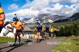 10.09.2022, Lavaze, Italy (ITA): Malte Stefansson (SWE), Martin Ponsiluoma (SWE), Oskar Brandt (SWE), Peppe Femling (SWE), (l-r)  - Biathlon summer training, Lavaze (ITA). www.nordicfocus.com. © Barbieri/NordicFocus. Every downloaded picture is fee-liable.