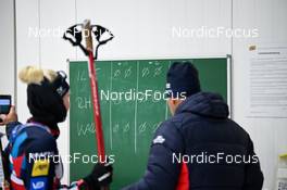 16.10.2022, Oberhof, Germany (GER): feature: chalk board - Biathlon summer training, Oberhof (GER). www.nordicfocus.com. © Reichert/NordicFocus. Every downloaded picture is fee-liable.