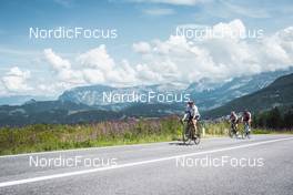 8.08.2022, Lavaze, Italy (ITA): Denise Herrmann  (GER), Janina Hettich-Walz  (GER), Vanessa Hinz  (GER), (l-r)  - Biathlon summer training, Lavaze (ITA). www.nordicfocus.com. © Vanzetta/NordicFocus. Every downloaded picture is fee-liable.