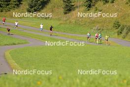 11.08.2022, Hochfilzen, Austria (AUT): Lucas Fratzscher (GER), Philipp Nawrath (GER), Philipp Horn (GER), Johannes Kuehn (GER), Justus Strelow (GER), David Zobel (GER) - Biathlon summer training, Hochfilzen (AUT). www.nordicfocus.com. © Reichert/NordicFocus. Every downloaded picture is fee-liable.