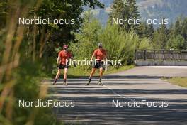 11.08.2022, Hochfilzen, Austria (AUT): Lucas Fratzscher (GER), Philipp Nawrath (GER) - Biathlon summer training, Hochfilzen (AUT). www.nordicfocus.com. © Reichert/NordicFocus. Every downloaded picture is fee-liable.