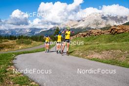 10.09.2022, Lavaze, Italy (ITA): Hanna Oeberg (SWE), Mona Brorsson (SWE), Stina Nilsson (SWE), (l-r)  - Biathlon summer training, Lavaze (ITA). www.nordicfocus.com. © Barbieri/NordicFocus. Every downloaded picture is fee-liable.