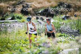 06.08.2022, Lavaze, Italy (ITA): Vanessa Hinz  (GER), Denise Herrmann  (GER), (l-r)  - Biathlon summer training, Lavaze (ITA). www.nordicfocus.com. © Vanzetta/NordicFocus. Every downloaded picture is fee-liable.