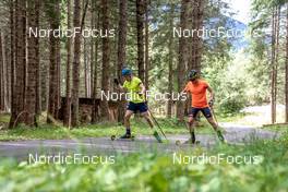 01.09.2022, Antholz, Italy (ITA): Sebastian Samuelsson (SWE), Lukas Hofer (ITA), (l-r)  - Biathlon summer training, Antholz (ITA). www.nordicfocus.com. © Barbieri/NordicFocus. Every downloaded picture is fee-liable.