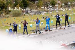 04.10.2022, Martell, Italy (ITA): Hannah Auchentaller (ITA), Eleonora Fauner (ITA), Beatrice Trabucchi (ITA), Michela Carrara (ITA), Rebecca Passler (ITA), Samuela Comola (ITA), (l-r)  - Biathlon summer training, Martell (ITA). www.nordicfocus.com. © Barbieri/NordicFocus. Every downloaded picture is fee-liable.