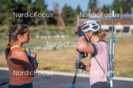 04.08.2022, Font-Romeu, France (FRA): Chloe Bened (FRA), Coralie Langel (FRA), (l-r) - Biathlon summer training, Font-Romeu (FRA). www.nordicfocus.com. © Authamayou/NordicFocus. Every downloaded picture is fee-liable.