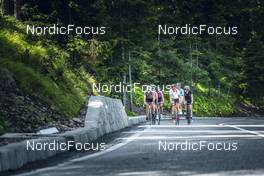 8.08.2022, Lavaze, Italy (ITA): Anna Weidel  (GER), Denise Herrmann  (GER), (l-r)  - Biathlon summer training, Lavaze (ITA). www.nordicfocus.com. © Vanzetta/NordicFocus. Every downloaded picture is fee-liable.