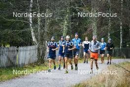 23.10.2022, Antholz, Italy (ITA):  Braunhofer Patrick (ITA), Cappellari Daniele (ITA), Christille Cedric (ITA), Fauner Daniele (ITA), Jacopo Leonesio (ITA), Riccardo Romani (ITA), Bionaz Didier (ITA), Molinari Michele (ITA), (l-r)  - Biathlon training, Antholz (AUT). www.nordicfocus.com. © Vanzetta/NordicFocus. Every downloaded picture is fee-liable.