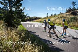 13.09.2022, Lavaze, Italy (ITA): Anna Magnusson  (SWE), Johanna Skottheim (SWE), Stina Nilsson (SWE), (l-r)  - Biathlon summer training, Lavaze (ITA). www.nordicfocus.com. © Vanzetta/NordicFocus. Every downloaded picture is fee-liable.