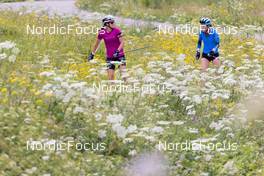 28.06.2022, Premanon, France (FRA): Chloe Chevalier (FRA), Paula Botet (FRA), (l-r) - Biathlon summer training, Premanon (FRA). www.nordicfocus.com. © Manzoni/NordicFocus. Every downloaded picture is fee-liable.