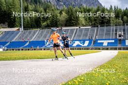 01.09.2022, Antholz, Italy (ITA): Malte Stefansson (SWE), Jesper Nelin (SWE), (l-r)  - Biathlon summer training, Antholz (ITA). www.nordicfocus.com. © Barbieri/NordicFocus. Every downloaded picture is fee-liable.