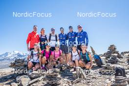 29.06.2022, Bessans, France (FRA): Jonne Kahkonen (FIN), Lisa Vittozzi (ITA), Eduardo Mezzaro (ITA), Coach Team Italy, Mirco Romanin (ITA), Beatrice Trabucchi (ITA), Rebecca Passler (ITA), Hannah Auchentaller (ITA), Linda Zingerle (ITA), Eleonora Fauner (ITA), (l-r) - Biathlon summer training, Bessans (FRA). www.nordicfocus.com. © Authamayou/NordicFocus. Every downloaded picture is fee-liable.