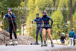 04.10.2022, Martell, Italy (ITA): Rebecca Passler (ITA), Lisa Vittozzi (ITA), Hannah Auchentaller (ITA), (l-r)  - Biathlon summer training, Martell (ITA). www.nordicfocus.com. © Barbieri/NordicFocus. Every downloaded picture is fee-liable.