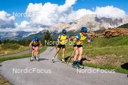 10.09.2022, Lavaze, Italy (ITA): Hanna Oeberg (SWE), Tilda Johansson (SWE), Mona Brorsson (SWE), (l-r)  - Biathlon summer training, Lavaze (ITA). www.nordicfocus.com. © Barbieri/NordicFocus. Every downloaded picture is fee-liable.