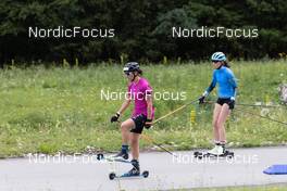 28.06.2022, Premanon, France (FRA): Julia Simon (FRA), Paula Botet (FRA), (l-r) - Biathlon summer training, Premanon (FRA). www.nordicfocus.com. © Manzoni/NordicFocus. Every downloaded picture is fee-liable.