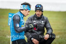 23.10.2022, Antholz, Italy (ITA):  Giacomel Tommaso (ITA), Alexander Inderst (ITA), (l-r)  - Biathlon training, Antholz (AUT). www.nordicfocus.com. © Vanzetta/NordicFocus. Every downloaded picture is fee-liable.