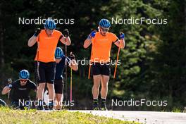 10.09.2022, Lavaze, Italy (ITA): Sebastian Samuelsson (SWE), Malte Stefansson (SWE), (l-r)  - Biathlon summer training, Lavaze (ITA). www.nordicfocus.com. © Barbieri/NordicFocus. Every downloaded picture is fee-liable.