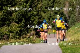 10.09.2022, Lavaze, Italy (ITA): Elvira Oeberg (SWE), Hanna Oeberg (SWE), Stina Nilsson (SWE), (l-r)  - Biathlon summer training, Lavaze (ITA). www.nordicfocus.com. © Barbieri/NordicFocus. Every downloaded picture is fee-liable.