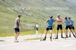 20.06.2022, Andermatt, Switzerland (SUI): Laurin Fravi (SUI), Niklas Hartweg (SUI), Sandro Bovisi (SUI), Gion Stalder (SUI), (l-r) - Biathlon summer training, Andermatt (SUI). www.nordicfocus.com. © Manzoni/NordicFocus. Every downloaded picture is fee-liable.