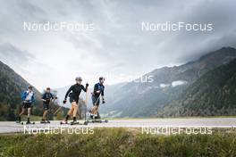 24.10.2022, Antholz, Italy (ITA):  Jacopo Leonesio (ITA), Christille Cedric (ITA), Wierer Dorothea (ITA), Molinari Michele (ITA), (l-r)  - Biathlon training, Antholz (ITA). www.nordicfocus.com. © Vanzetta/NordicFocus. Every downloaded picture is fee-liable.
