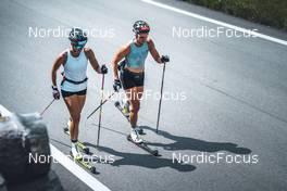 06.08.2022, Lavaze, Italy (ITA): Denise Herrmann  (GER), Vanessa Hinz  (GER), (l-r)  - Biathlon summer training, Lavaze (ITA). www.nordicfocus.com. © Vanzetta/NordicFocus. Every downloaded picture is fee-liable.