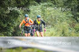 08.09.2022, Lavaze, Italy (ITA): Hanna Oeberg (SWE), Elvira Oeberg (SWE), (l-r)  - Biathlon summer training, Lavaze (ITA). www.nordicfocus.com. © Vanzetta/NordicFocus. Every downloaded picture is fee-liable.