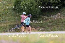 28.06.2022, Premanon, France (FRA): Paula Botet (FRA), Lou Jeanmonnot (FRA), (l-r) - Biathlon summer training, Premanon (FRA). www.nordicfocus.com. © Manzoni/NordicFocus. Every downloaded picture is fee-liable.
