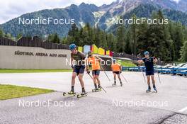01.09.2022, Antholz, Italy (ITA): Martin Ponsiluoma (SWE), Lukas Hofer (ITA), Malte Stefansson (SWE), Jesper Nelin (SWE), (l-r)  - Biathlon summer training, Antholz (ITA). www.nordicfocus.com. © Barbieri/NordicFocus. Every downloaded picture is fee-liable.