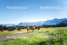 13.09.2022, Lavaze, Italy (ITA): Lukas Hofer (ITA), Malte Stefansson (SWE), Peppe Femling (SWE), (l-r)  - Biathlon summer training, Lavaze (ITA). www.nordicfocus.com. © Vanzetta/NordicFocus. Every downloaded picture is fee-liable.