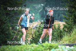 8.08.2022, Lavaze, Italy (ITA): Anna Weidel  (GER), Janina Hettich-Walz  (GER), (l-r)  - Biathlon summer training, Lavaze (ITA). www.nordicfocus.com. © Vanzetta/NordicFocus. Every downloaded picture is fee-liable.